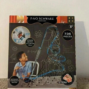FAO Schwarz Build-A-Coaster 736-Piece Construction STEM Toy Ages 8+ NEW Open Box